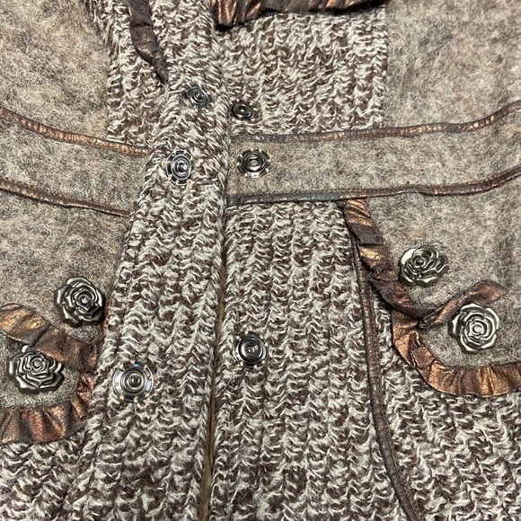 Christopher Banks copper brown wool blend snap closure pea coat trench coat - Picture 9 of 16